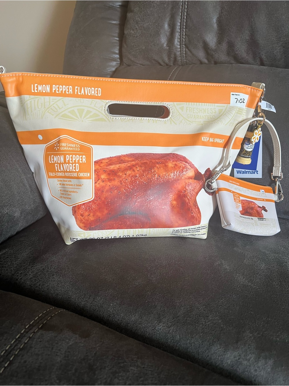 Limited Edition Walmart Chicken Rotisserie Purse Bag Lemon Pepper Flavor Set